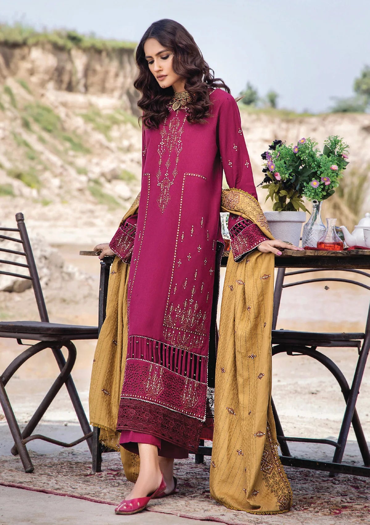 Panache Emb Woolen'23 Vol-02 D-03 - Mohsin Saeed Fabrics