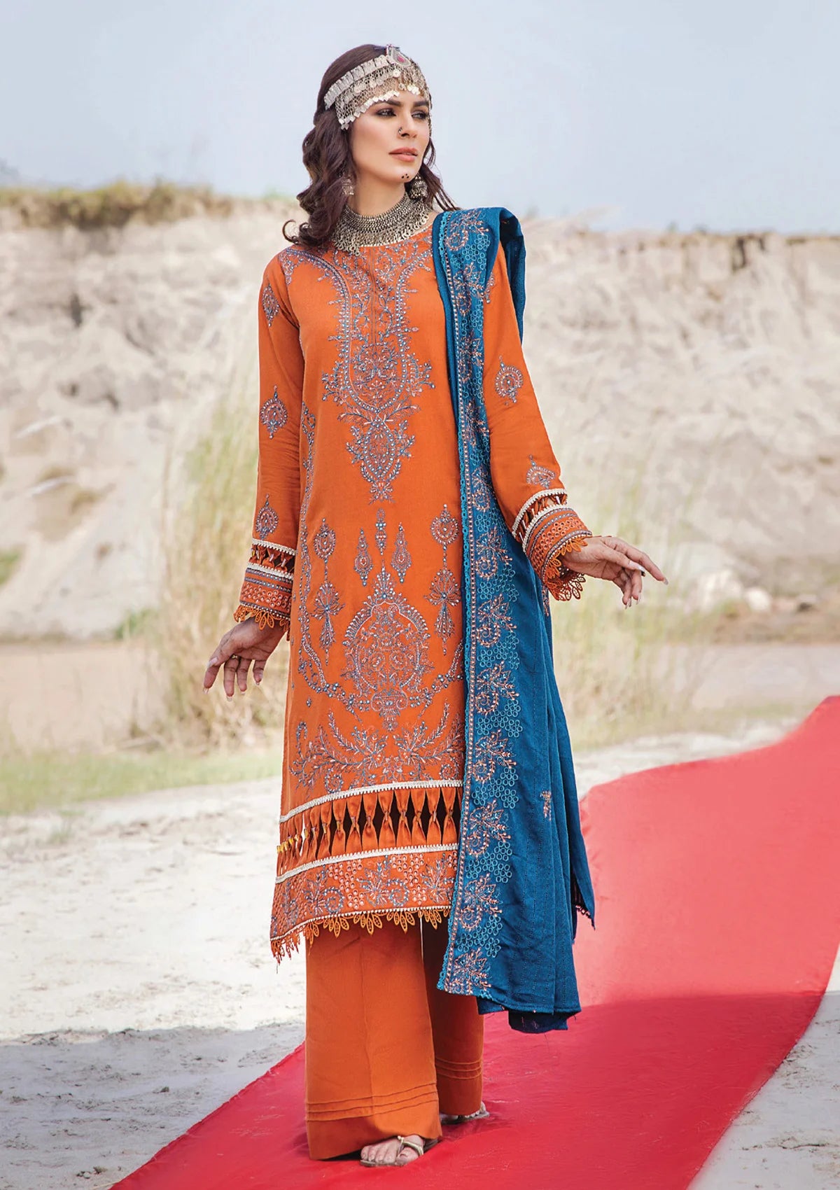 Panache Emb Woolen'23 Vol-02 D-08 - Mohsin Saeed Fabrics