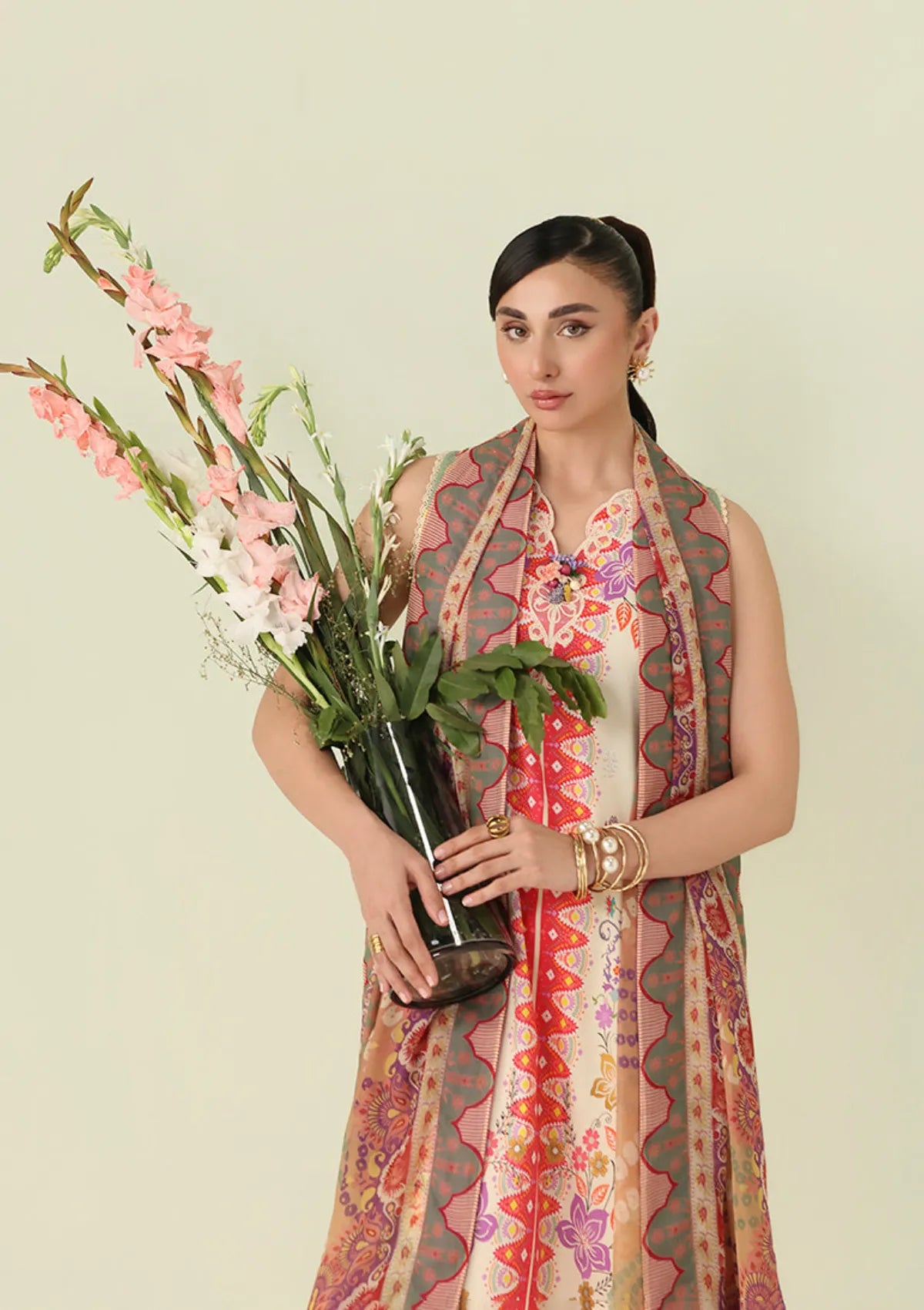 Roheenaz Rosette Lawn'26 D-65A Pastel Symphony