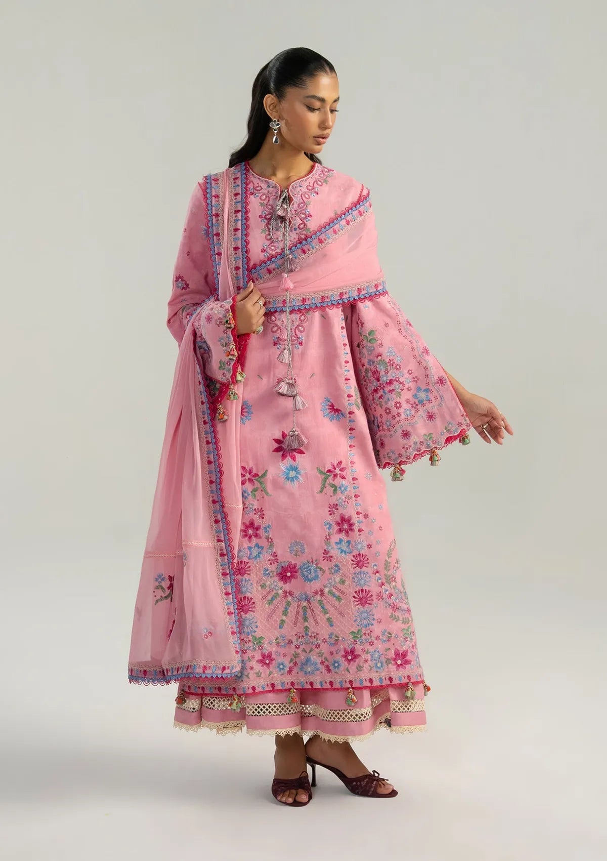 Hussain Rehar Zan Luxury Lawn'26 -Pembe