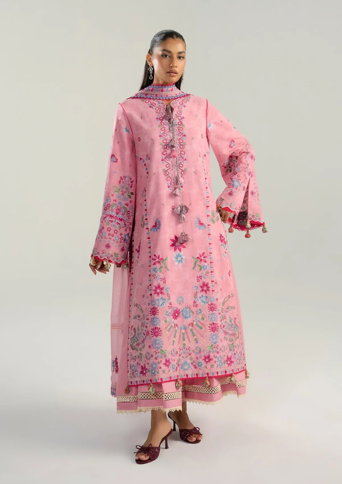 Hussain Rehar Zan Luxury Lawn'26 -Pembe
