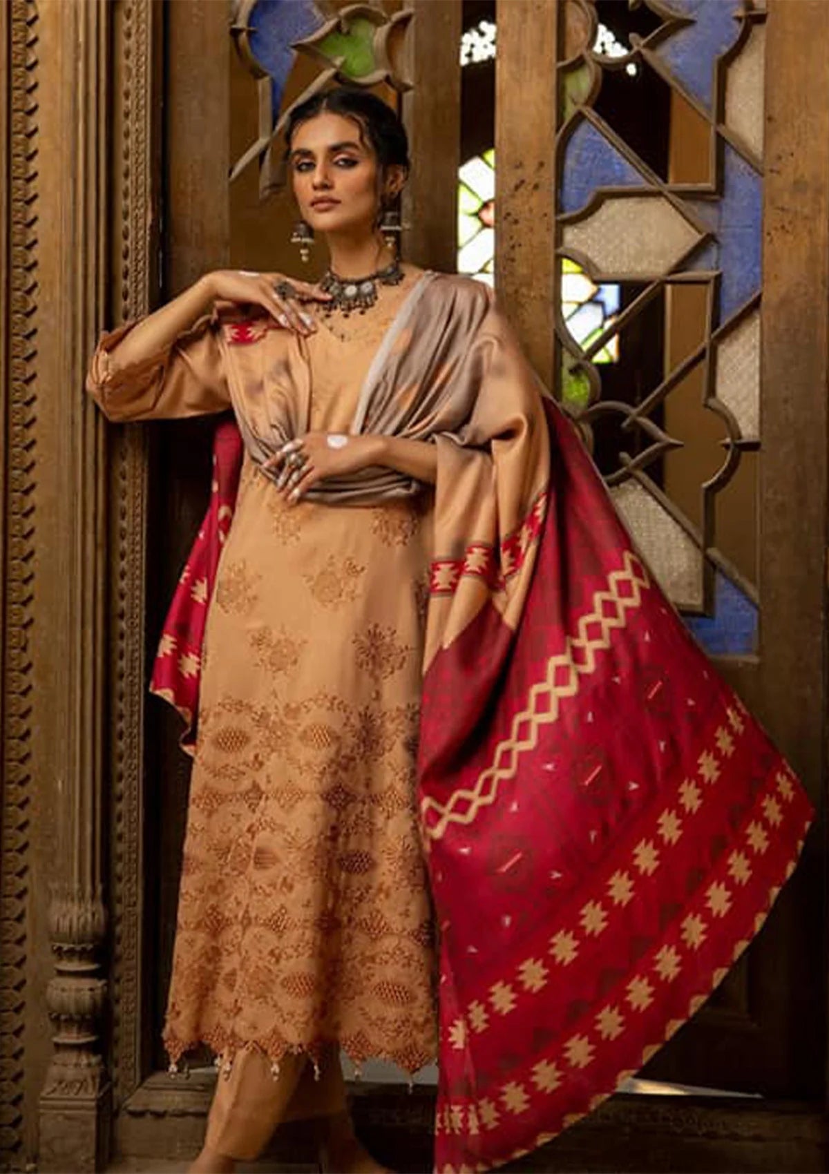 Phool Nagar By Khoobsurat Emb Dhanak'23 PN-08 - Mohsin Saeed Fabrics
