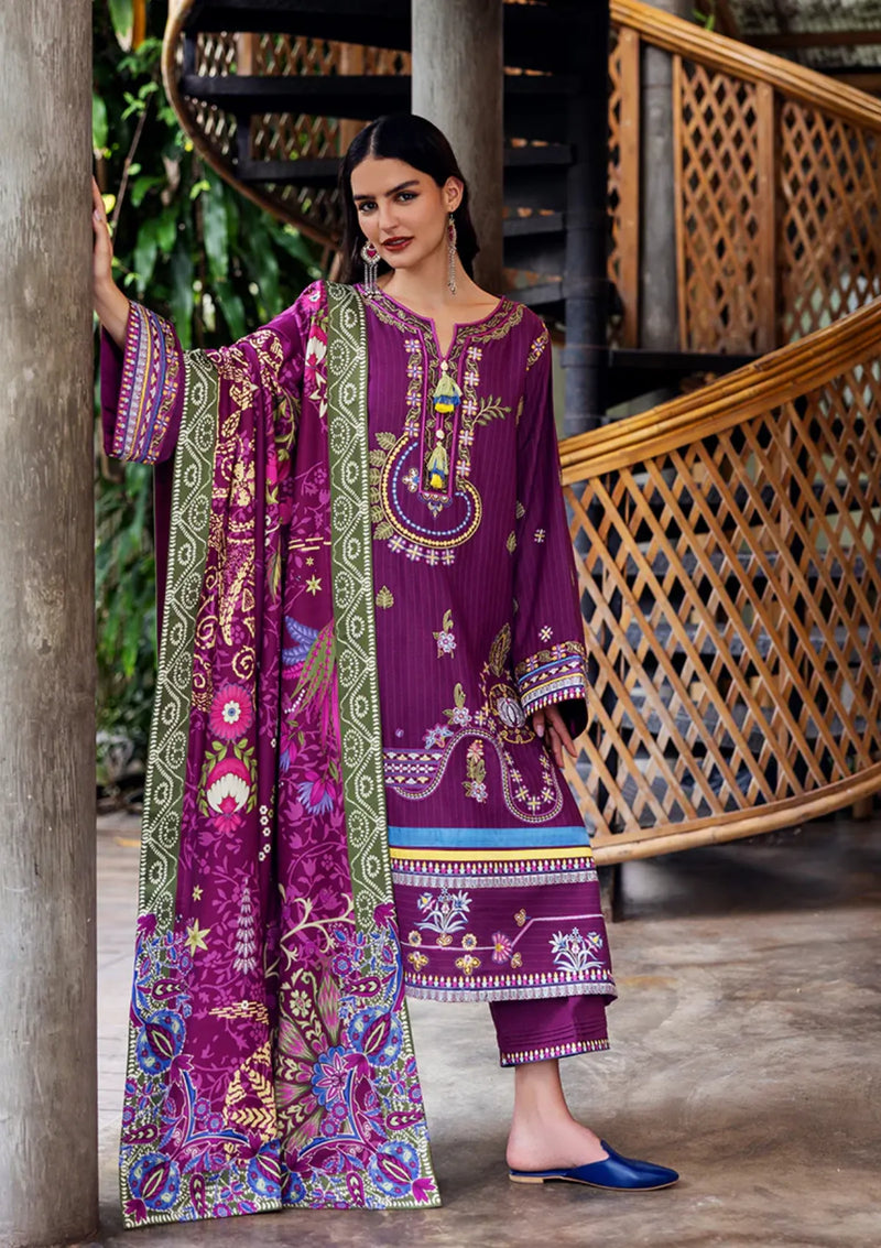 Mushq Hemline Symphony Karandi'25 D-07 Plum Swirl