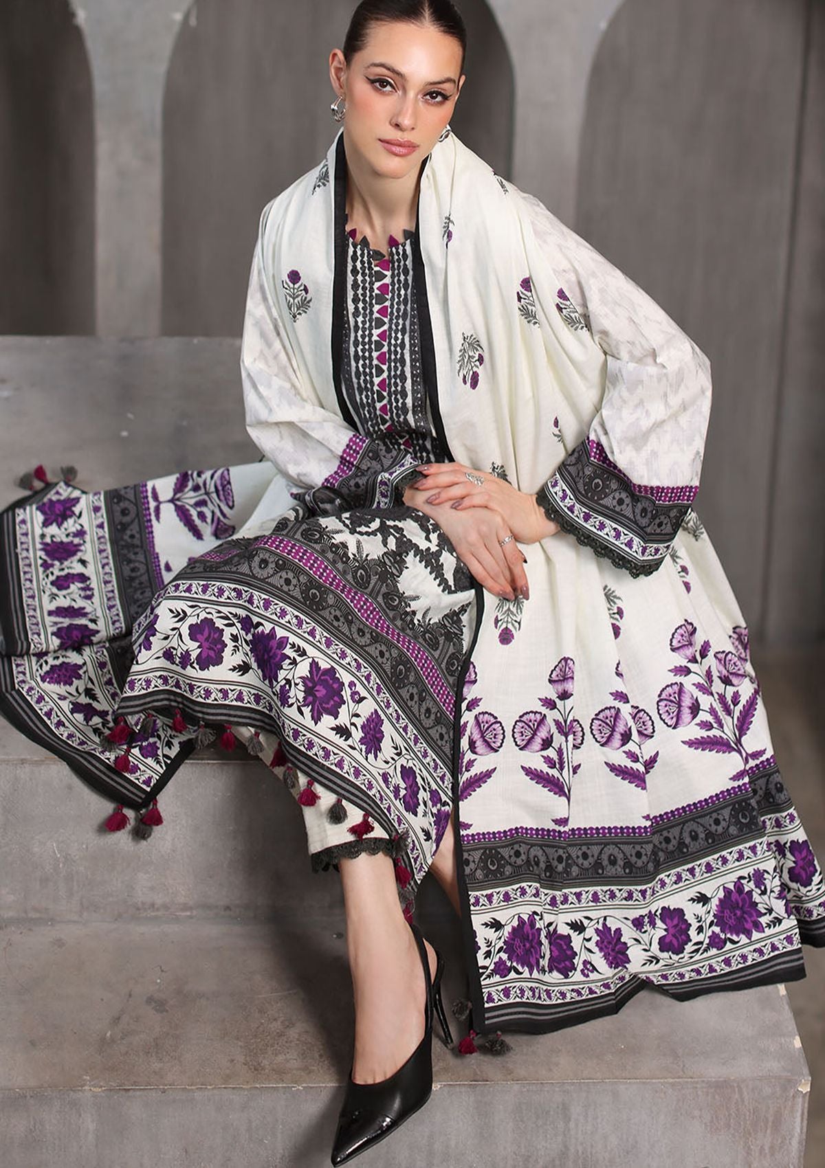 Gul Ahmed Emb Printed Khaddar'26 K-62055