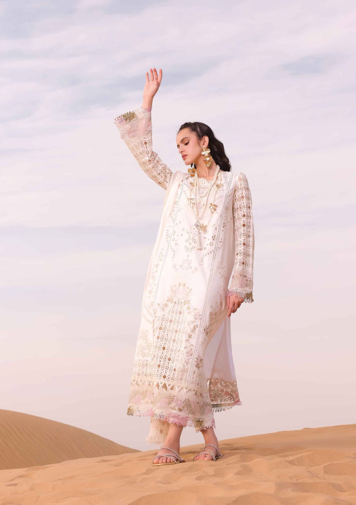 Qalamkar Chikankari Eid Edit'24 KM-02 SAOIRSE - Mohsin Saeed Fabrics