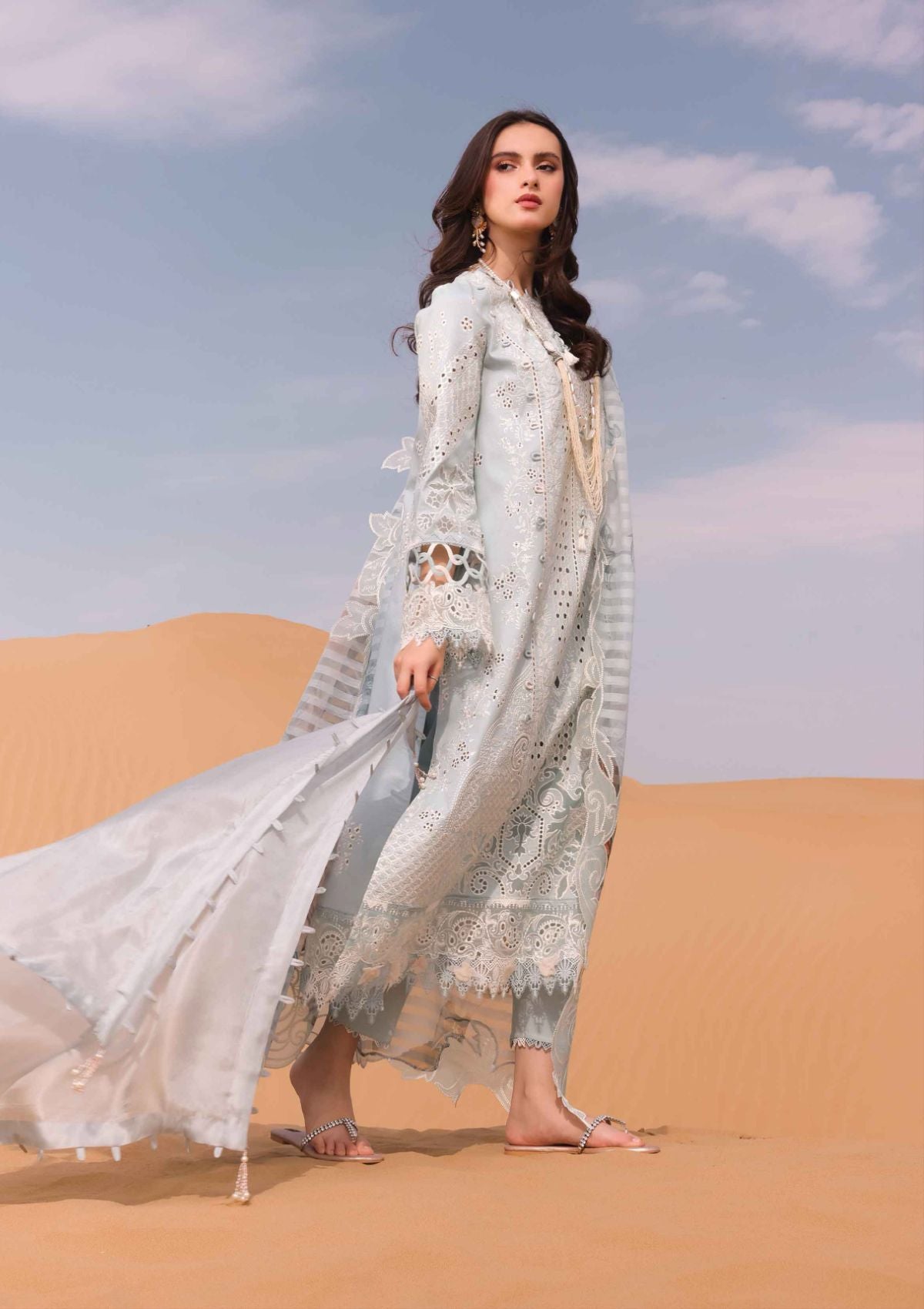 Qalamkar Chikankari Eid Edit'24 KM-06 APOLLINE - Mohsin Saeed Fabrics
