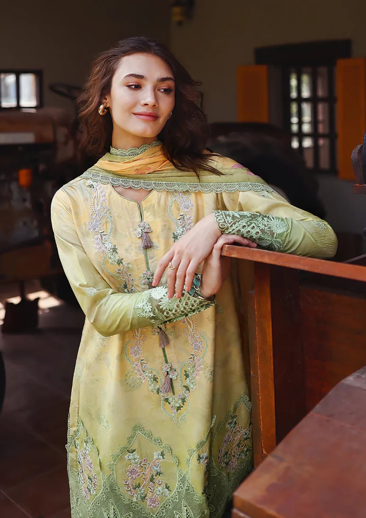 Mushq Solace Ombre Chikankari'26 D-10 Quiet Bloom