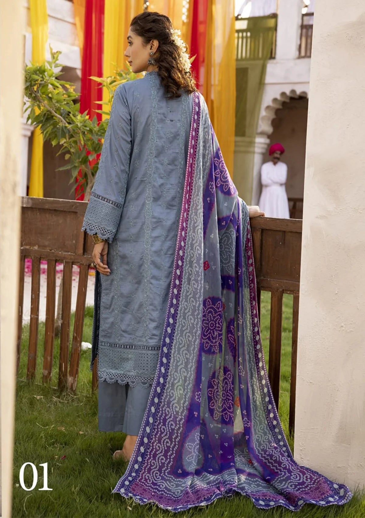RA Mahee's Chunri Emb Lawn'24 Vol-29 ML-01 - Mohsin Saeed Fabrics