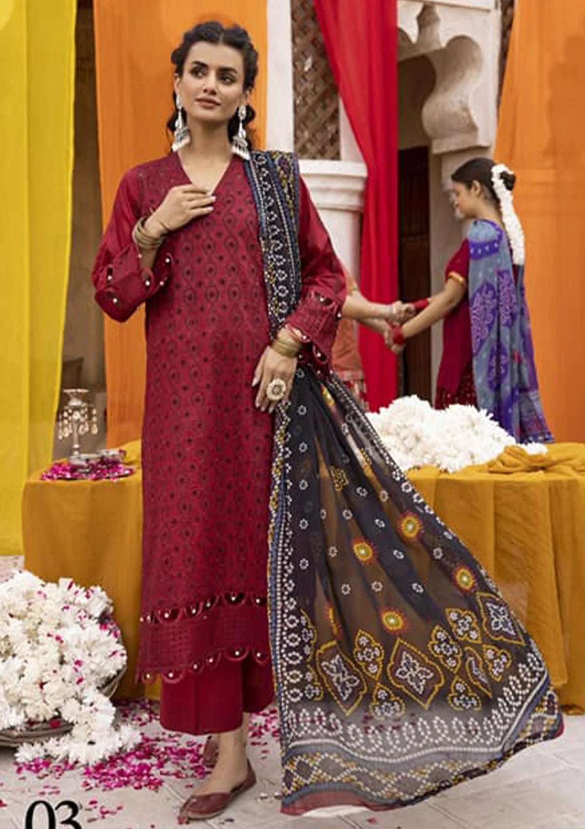 RA Mahee's Chunri Emb Lawn'24 Vol-29 ML-03 - Mohsin Saeed Fabrics