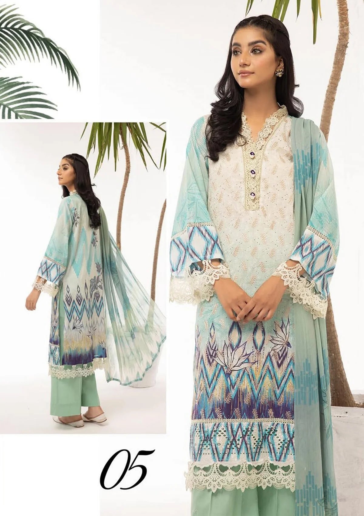 RA Mahee's Printed Lawn'24 Vol-09 ML-05 - Mohsin Saeed Fabrics