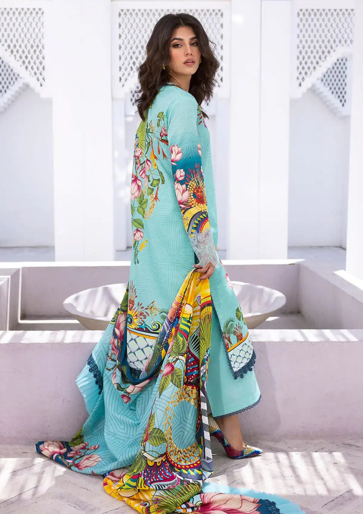Roheenaz Leya Prints Lawn'24 D-08B - Mohsin Saeed Fabrics