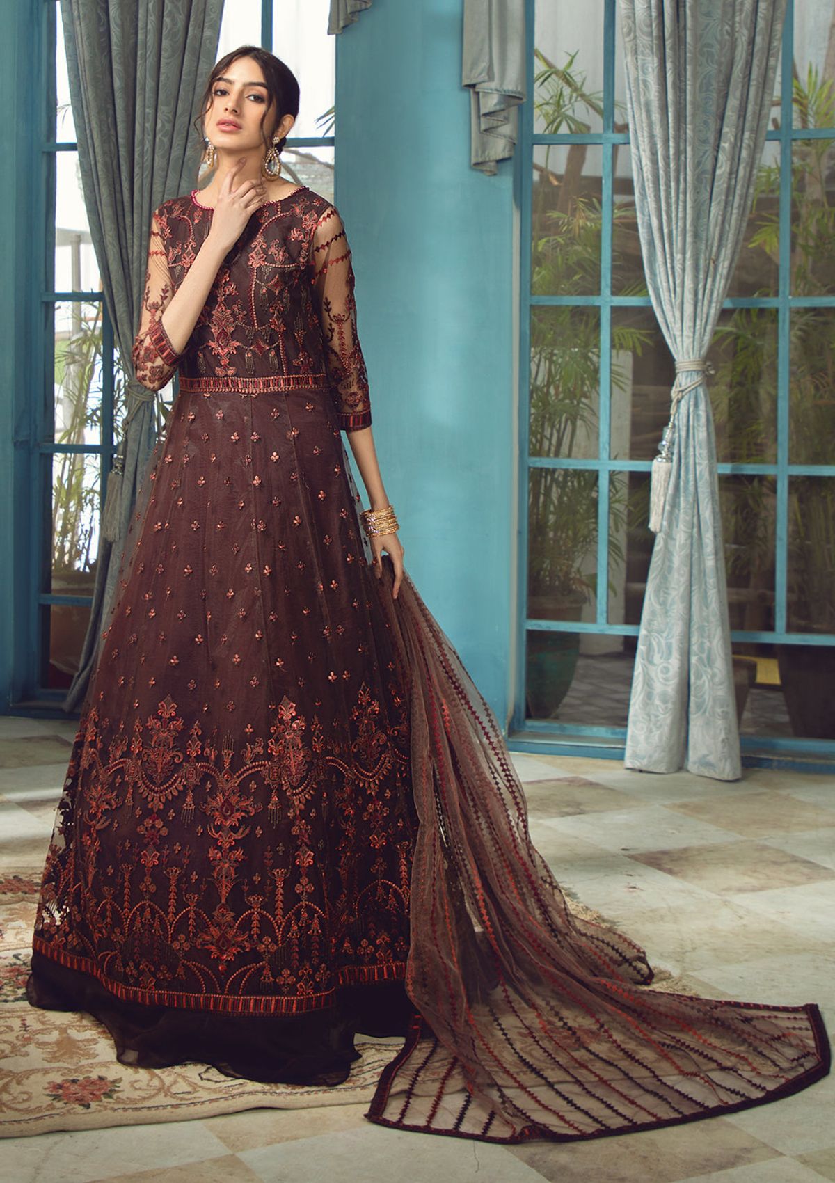 Zarif Rangrez Emb Chiffon'22 ZR-03 CARMEL - Mohsin Saeed Fabrics