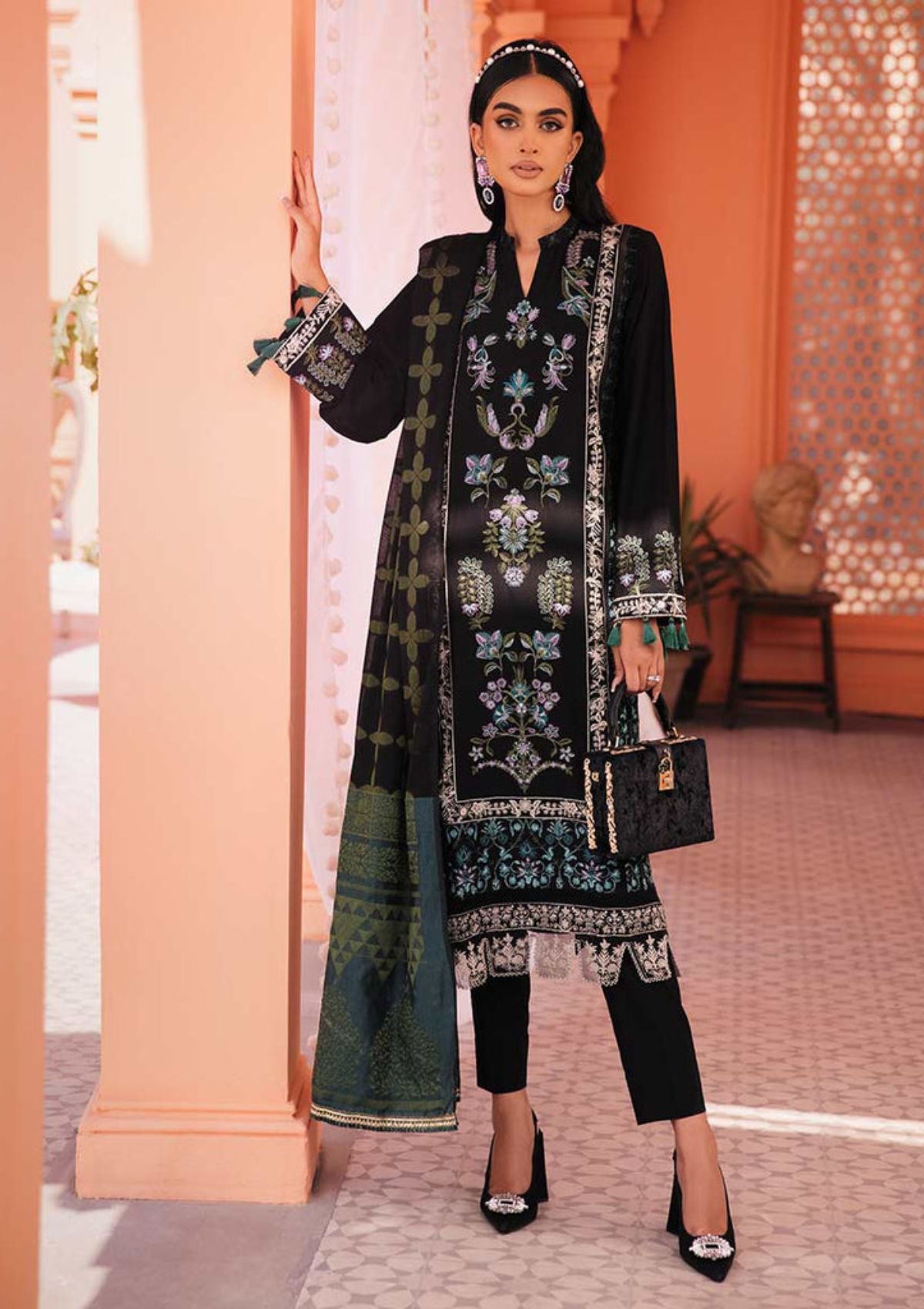 RajBari Premium Festive '23 D-1A is available at Mohsin Saeed Fabrics. ✓ shop all the top women clothing brands in pakistan ✓ Best Price and Offers ✓ Free Shipping ✓ Cash on Delivery ✓ formal & Wedding Collections 