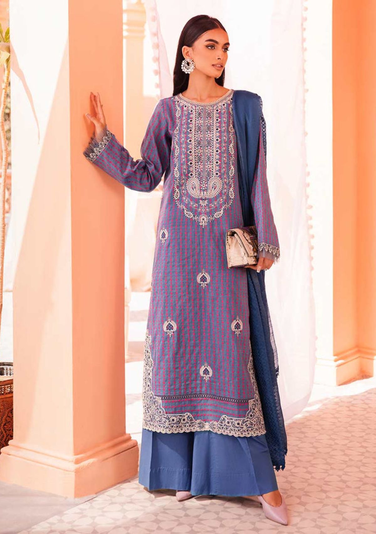 RajBari Premium Festive '23 D-7A is available at Mohsin Saeed Fabrics. ✓ shop all the top women clothing brands in pakistan ✓ Best Price and Offers ✓ Free Shipping ✓ Cash on Delivery ✓ formal & Wedding Collections 