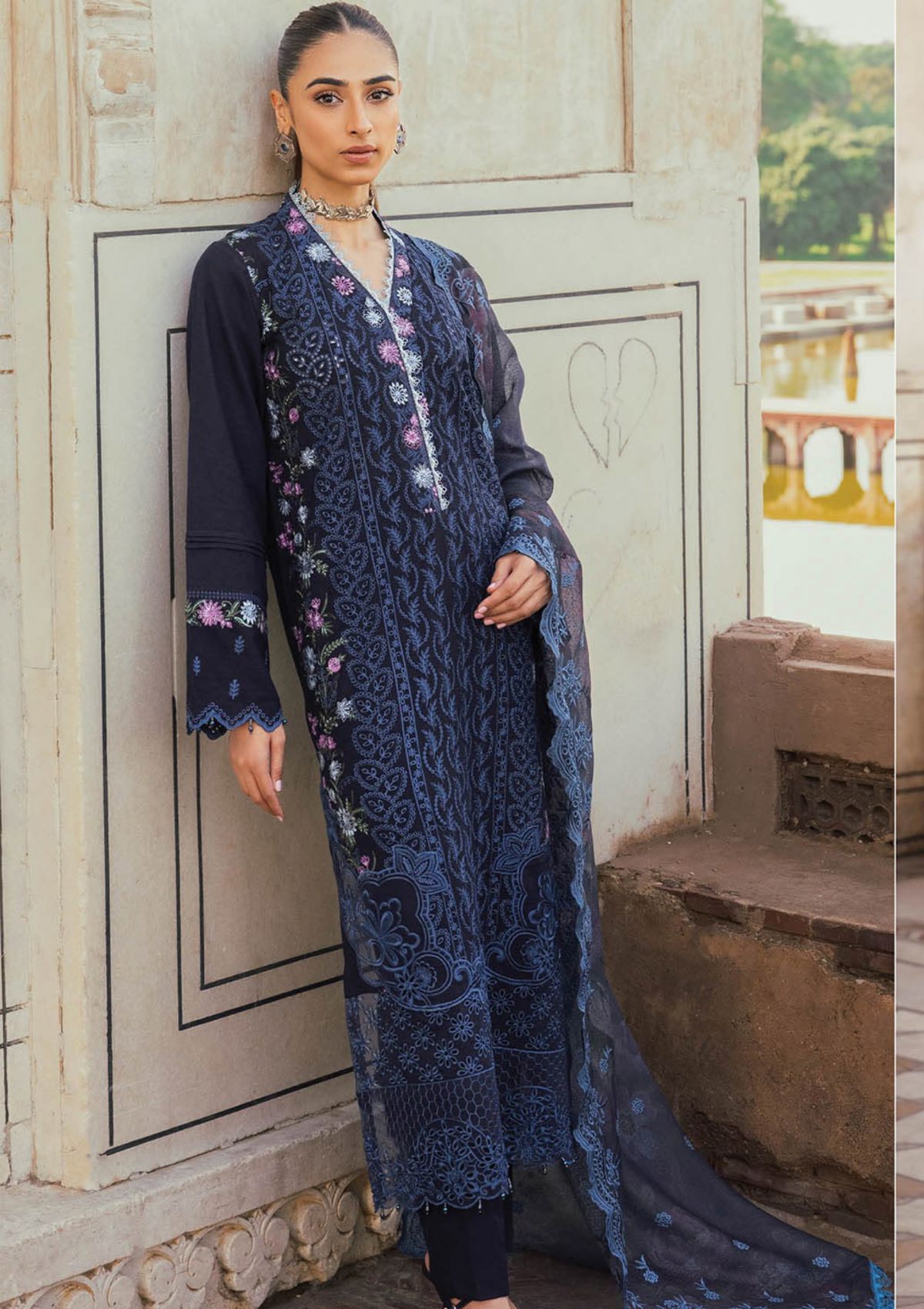 RajBari Premium ChikanKari'23 D-2B - Mohsin Saeed Fabrics