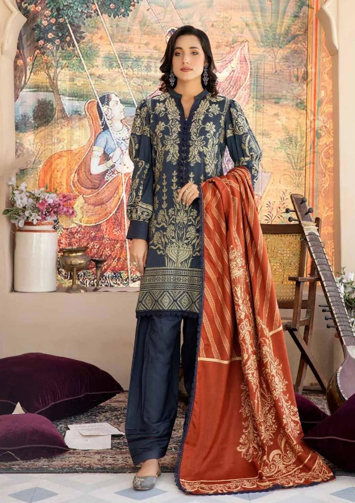 Rang-e-Baharan by Wania'22 Vol-01 WP-222 - Mohsin Saeed Fabrics