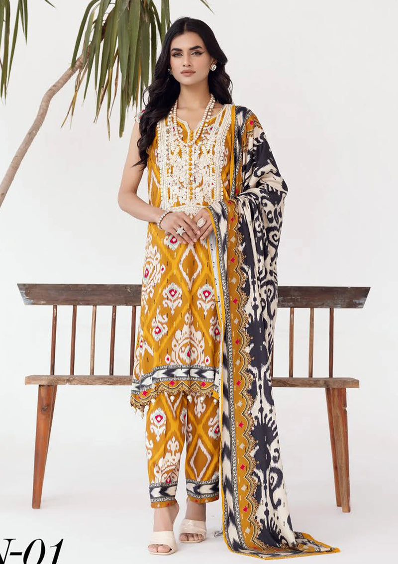 RangNagar By Nur Printed Slub'24 DN-01