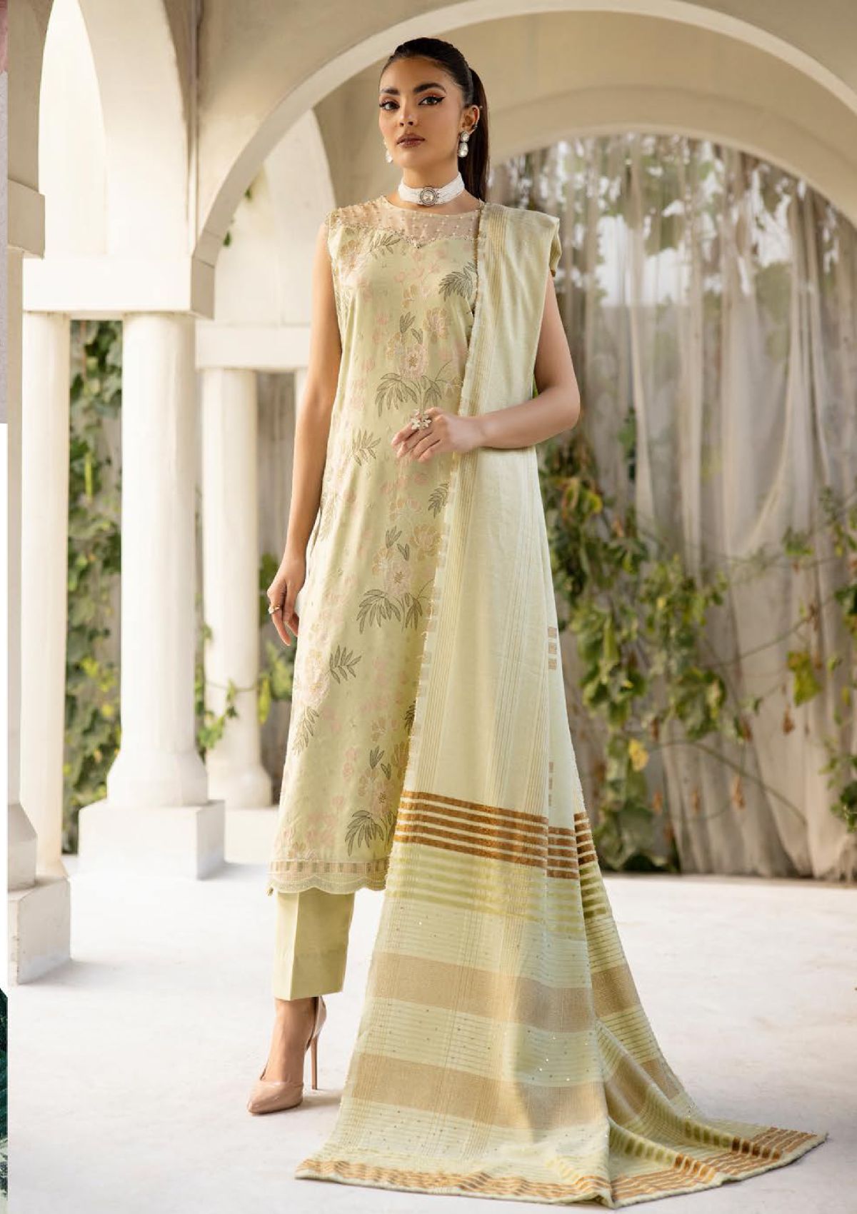 Khoobsurat Riwayat Emb Peach Leather'23 R-402 - Mohsin Saeed Fabrics