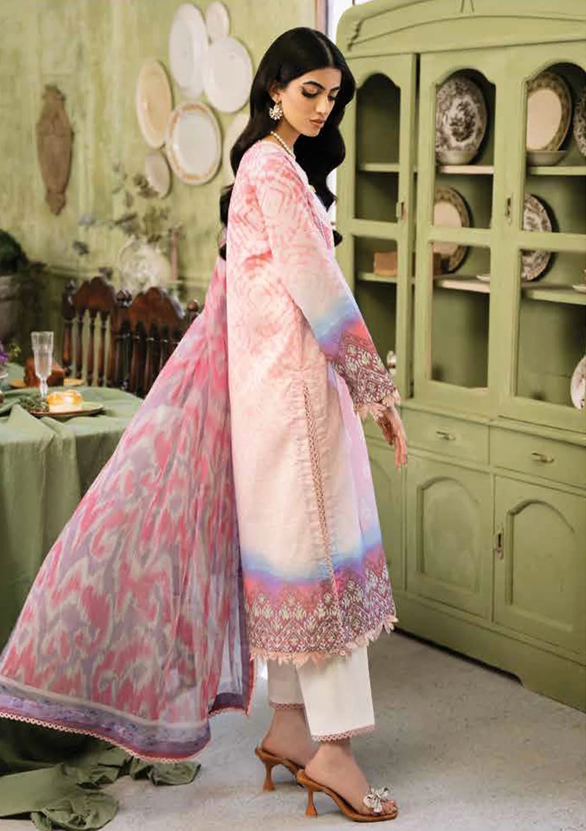 Roheenaz Flora Printed Lawn'24 RNP-01A-AMARA - Mohsin Saeed Fabrics