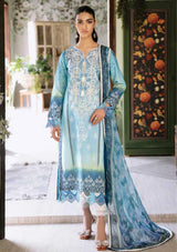 Roheenaz Flora Printed Lawn'24 RNP-01B-AZURE - Mohsin Saeed Fabrics