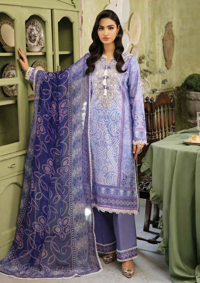 Roheenaz Flora Printed Lawn'24 RNP-03A-CELESTIA - Mohsin Saeed Fabrics