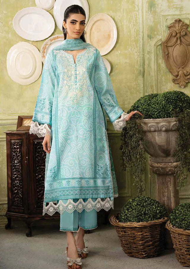 Roheenaz Flora Printed Lawn'24 RNP-03B-MIRAGE - Mohsin Saeed Fabrics