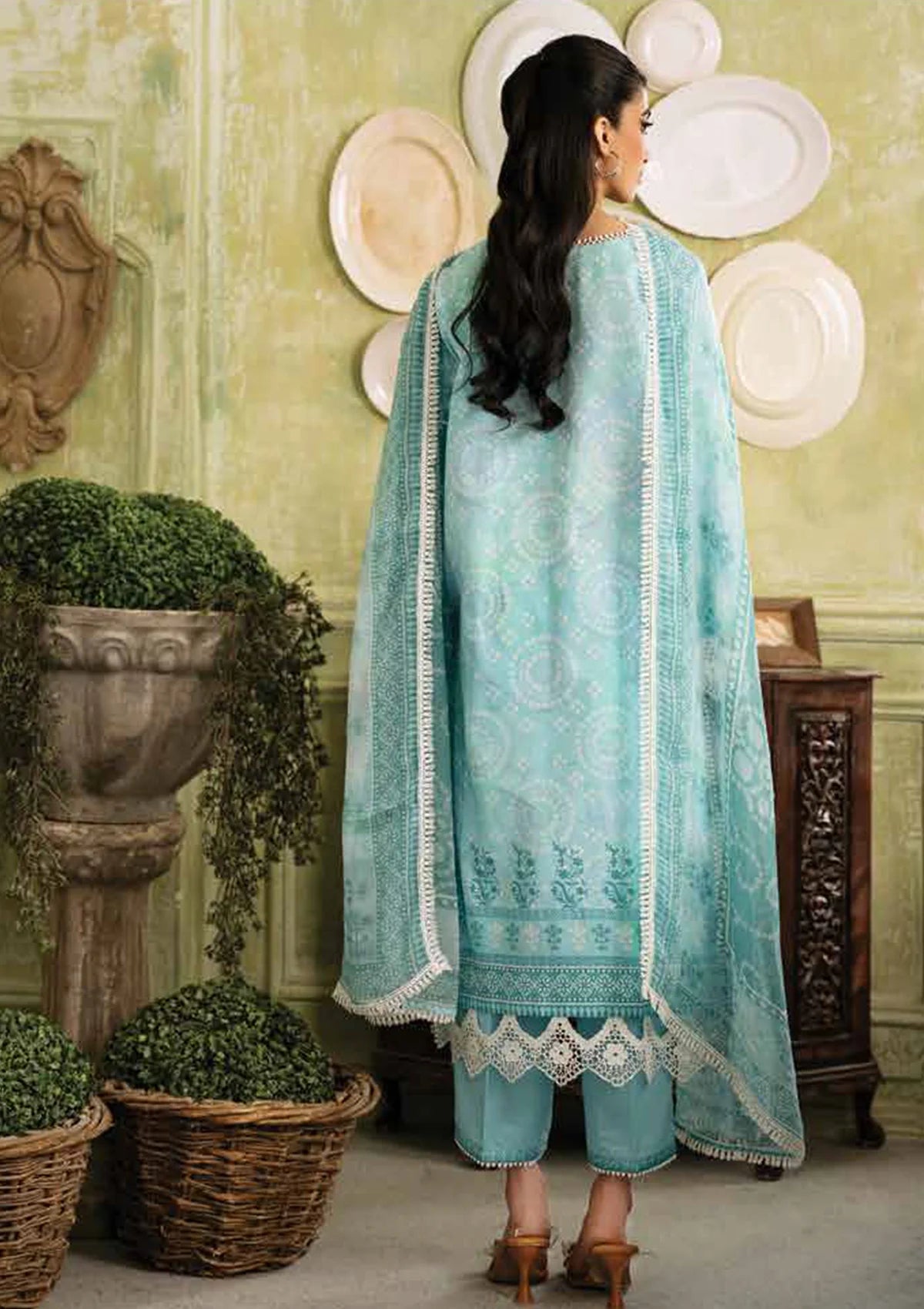 Roheenaz Flora Printed Lawn'24 RNP-03B-MIRAGE - Mohsin Saeed Fabrics