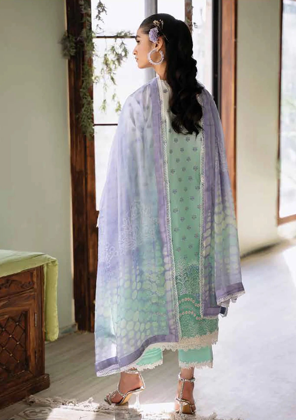 Roheenaz Flora Printed Lawn'24 RNP-04A-ELYSIUM - Mohsin Saeed Fabrics