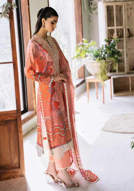 Roheenaz Flora Printed Lawn'24 RNP-04B-SERENADE - Mohsin Saeed Fabrics