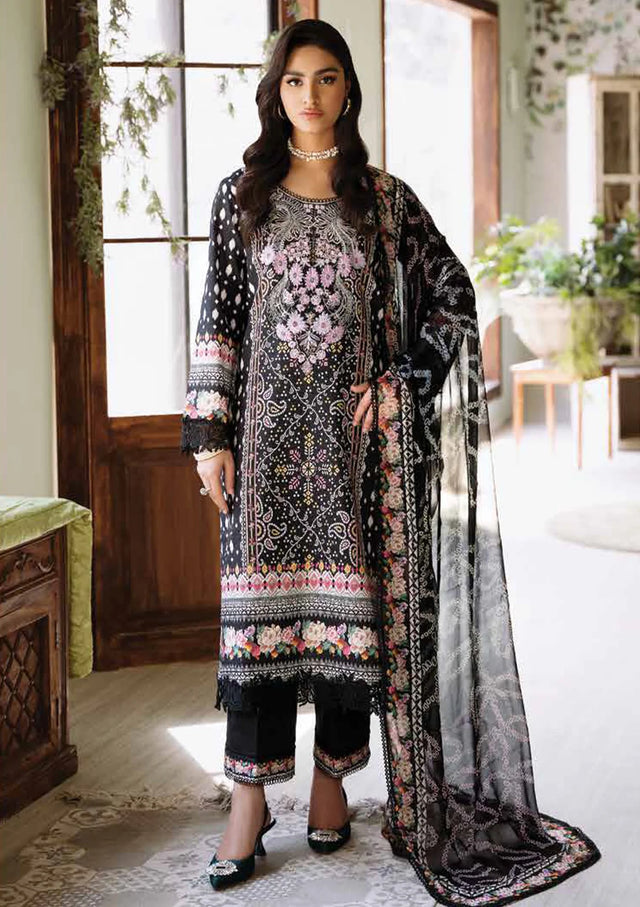 Roheenaz Flora Printed Lawn'24 RNP-06A-VERIDIAN - Mohsin Saeed Fabrics