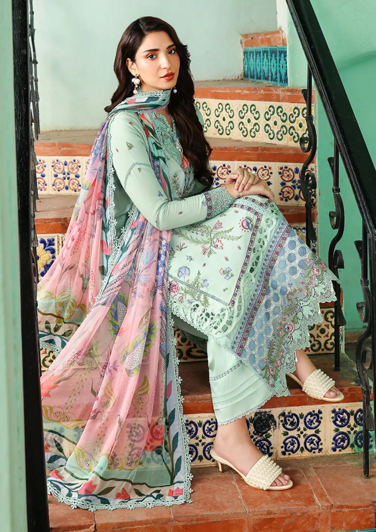 Roheenaz Summer Reverie Luxury Lawn'26 D-212 Rosaline