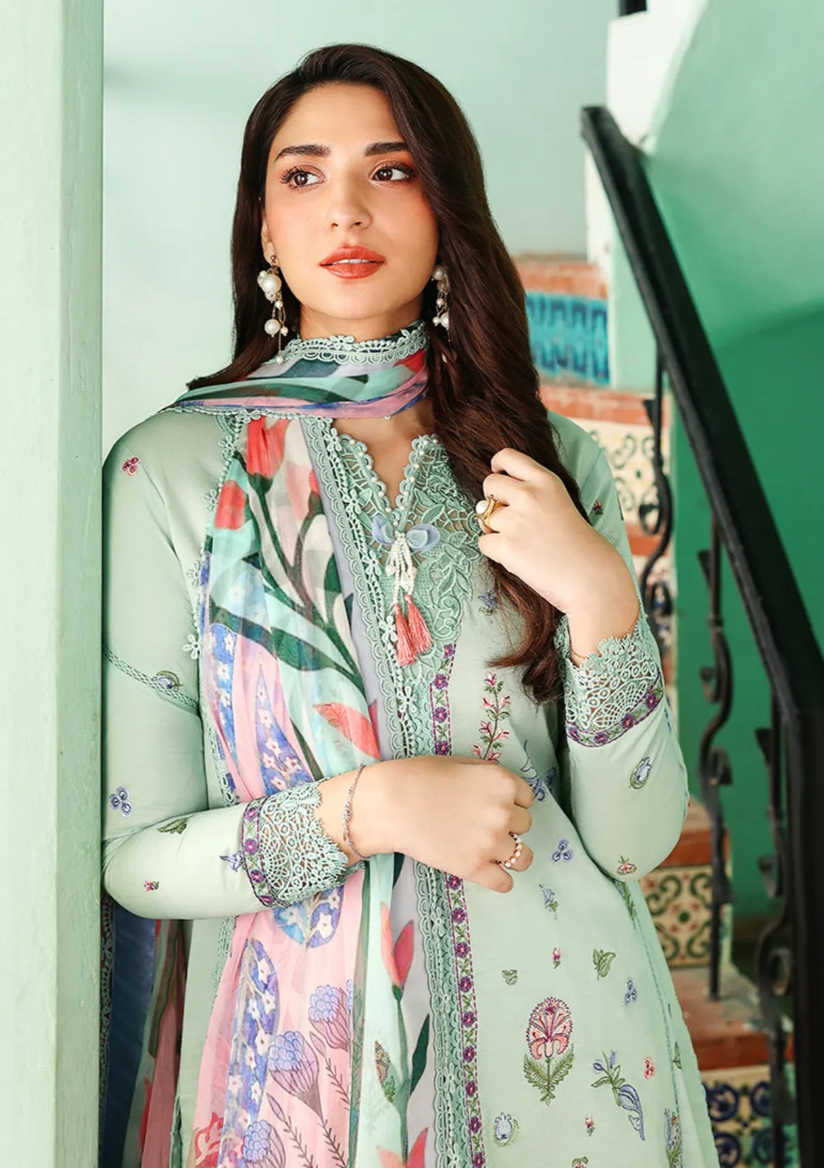 Roheenaz Summer Reverie Luxury Lawn'26 D-212 Rosaline