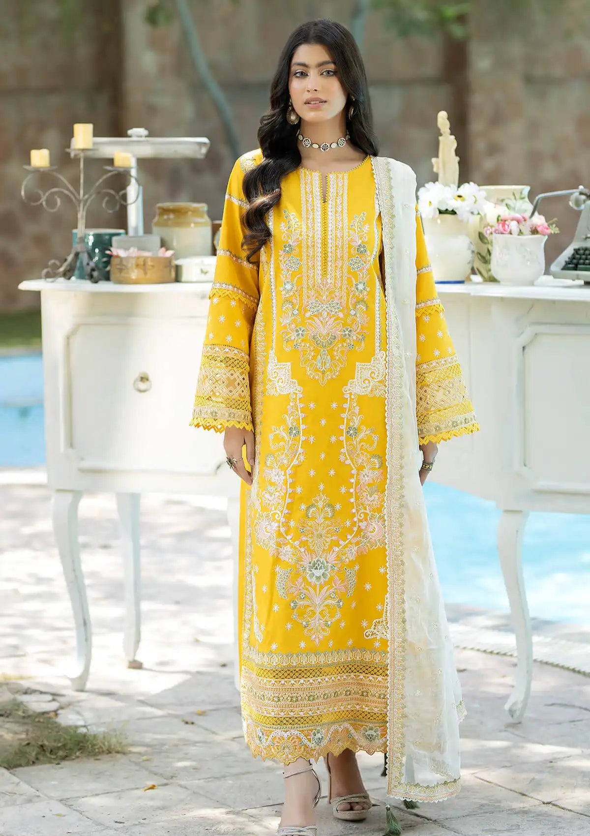Imrozia Serene Subah-e-Roshan Lawn'24 SL-66 Zeeba - Mohsin Saeed Fabrics