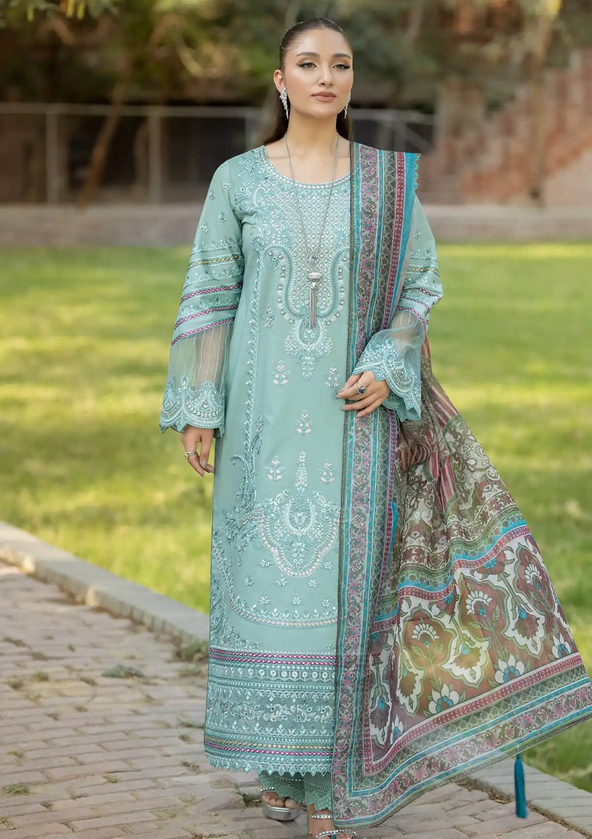 Imrozia Serene Subah-e-Roshan Lawn'24 SL-73 Zaib - Mohsin Saeed Fabrics
