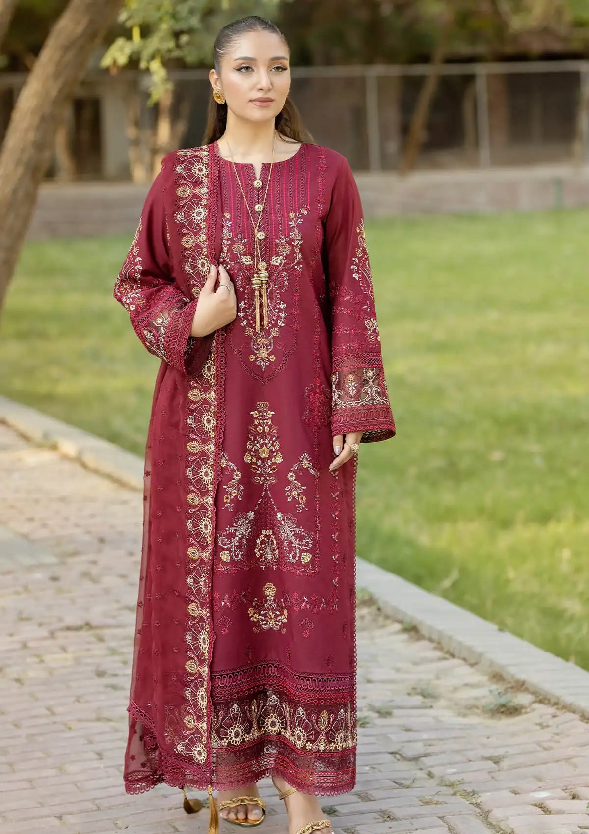 Imrozia Serene Subah-e-Roshan Lawn'24 SL-74 Firdous - Mohsin Saeed Fabrics