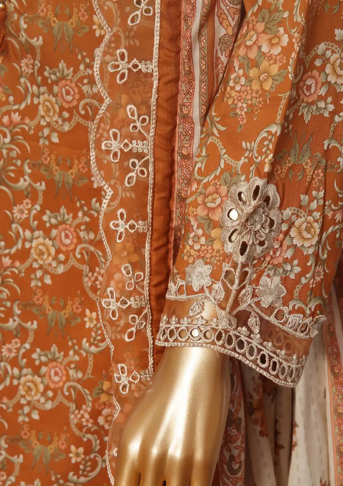 Sadabahar Cutwork Pret Lawn'24 Vol-01 D-03 - Mohsin Saeed Fabrics