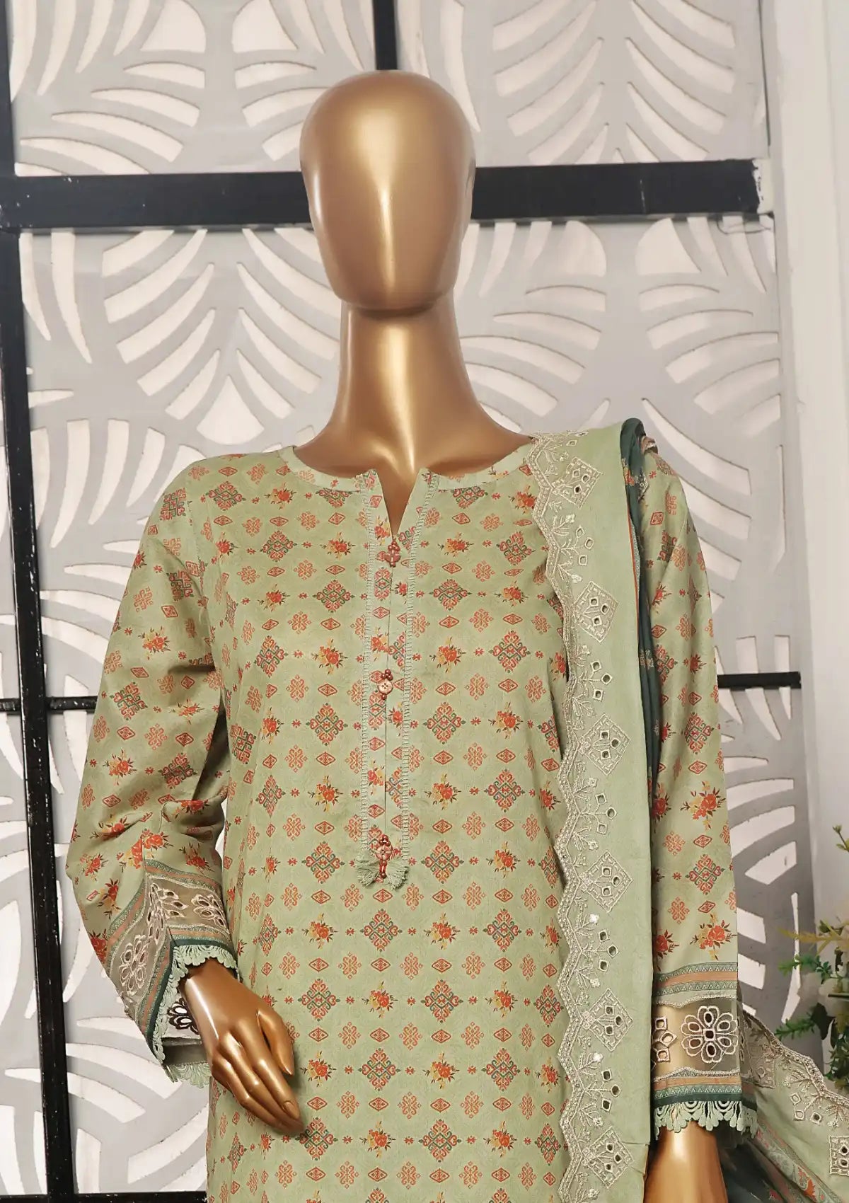 Sadabahar Cutwork Pret Lawn'24 Vol-01 D-01 - Mohsin Saeed Fabrics