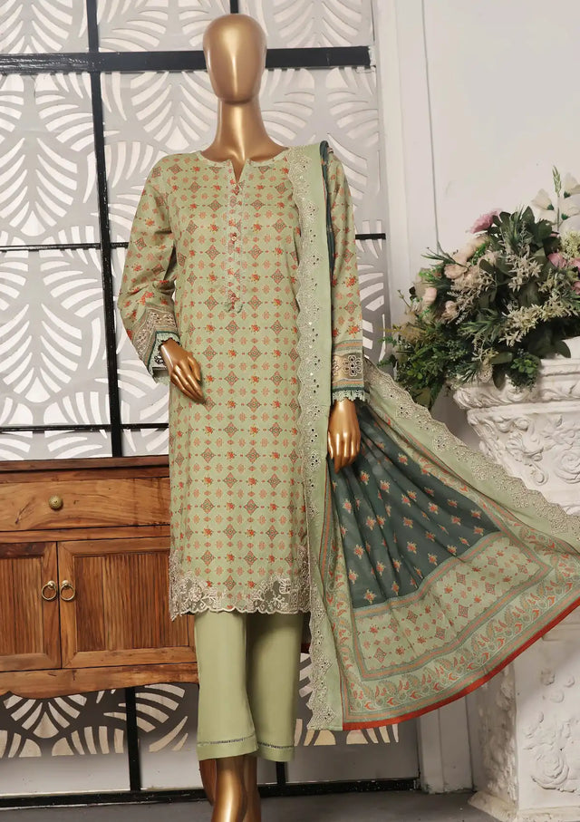 Sadabahar Cutwork Pret Lawn'24 Vol-01 D-01 - Mohsin Saeed Fabrics