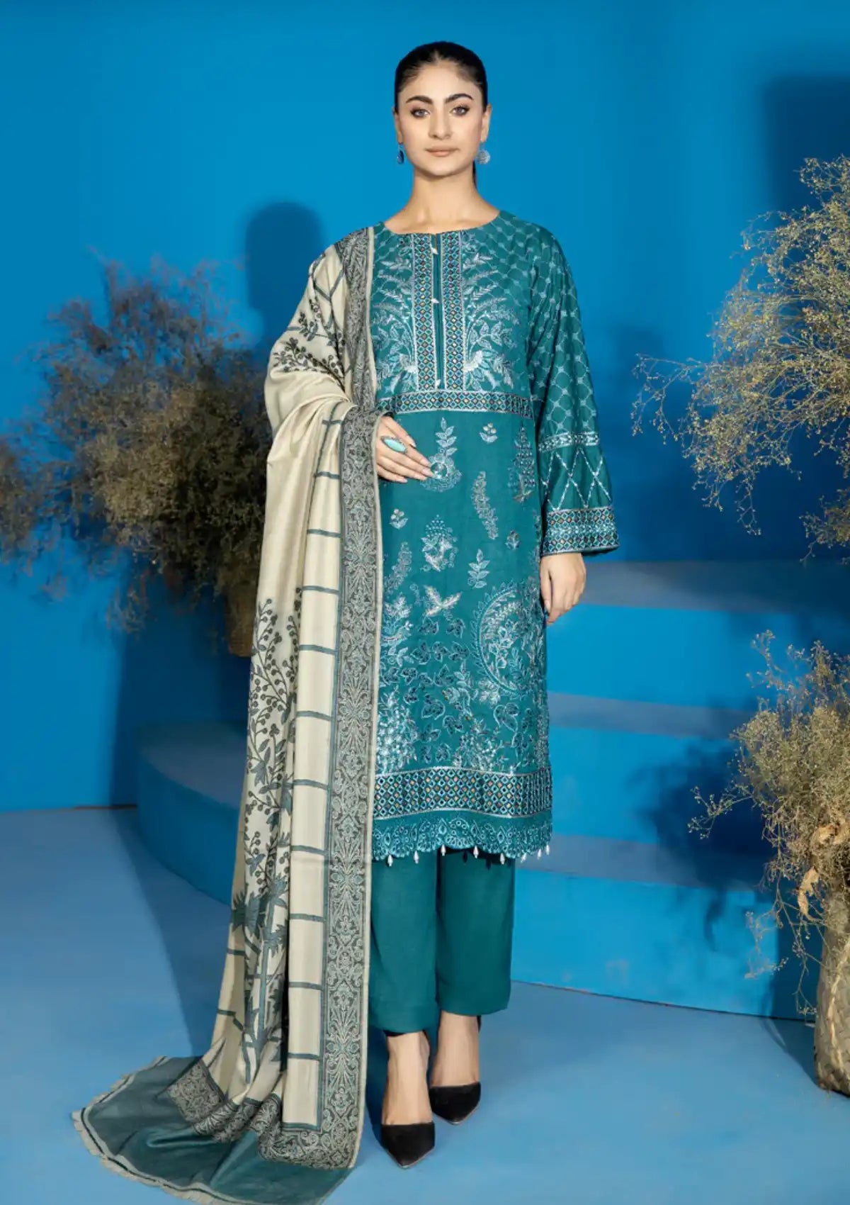 Marjjan Wool Shawl'24 MDS-68 TEAL