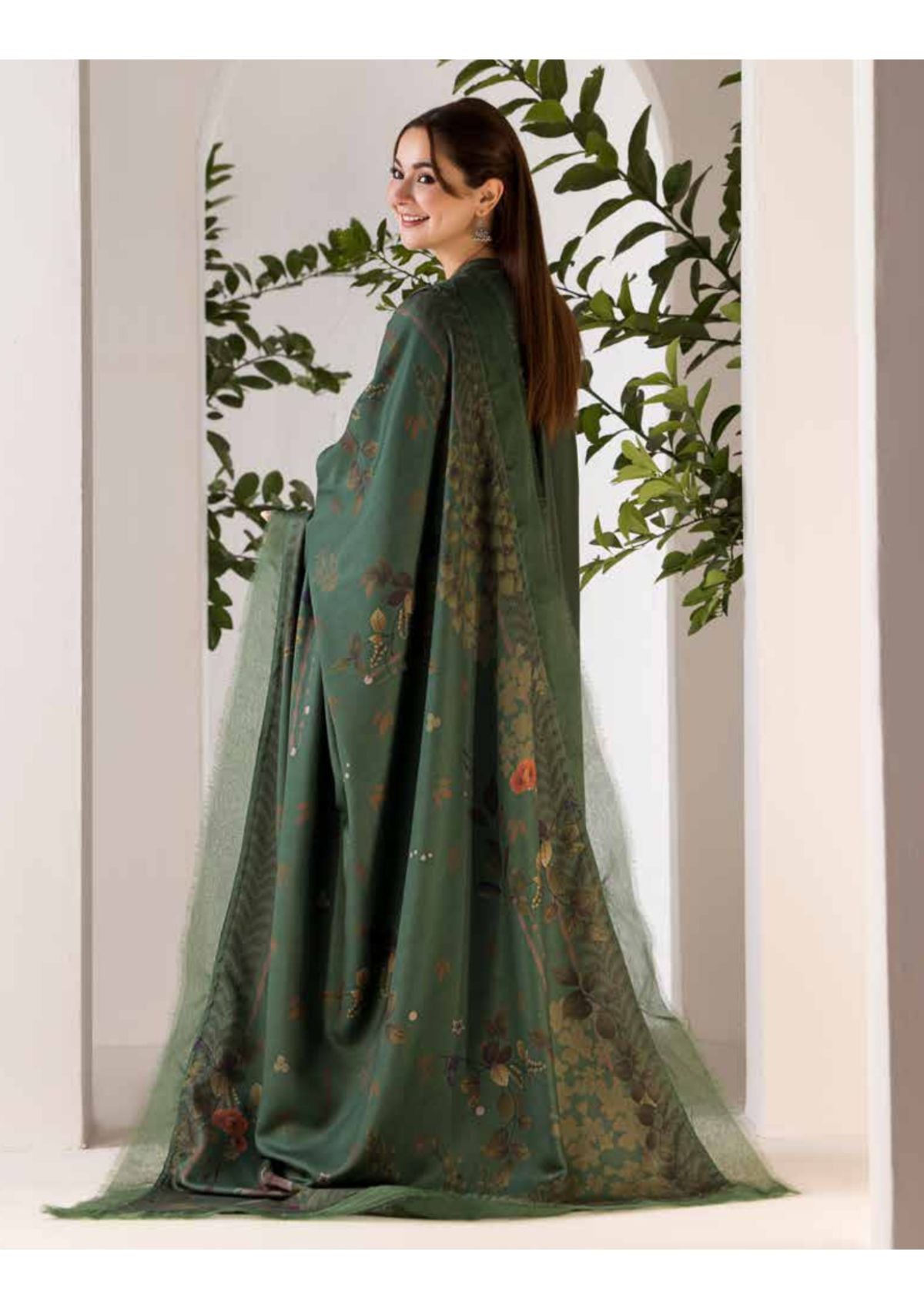 Beautifull Printed Marina Twill Shawl from Sobia Nazir Winter Shawl'24 D-1B
