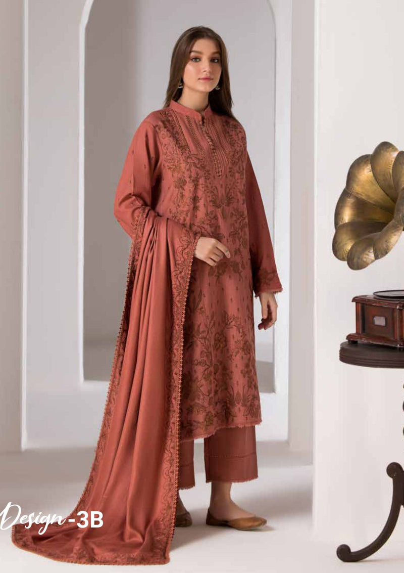 Embroidered Khaddar Front and Embroidered Marina Twill Shawl from Sobia Nazir Winter Shawl'24 D-3B
