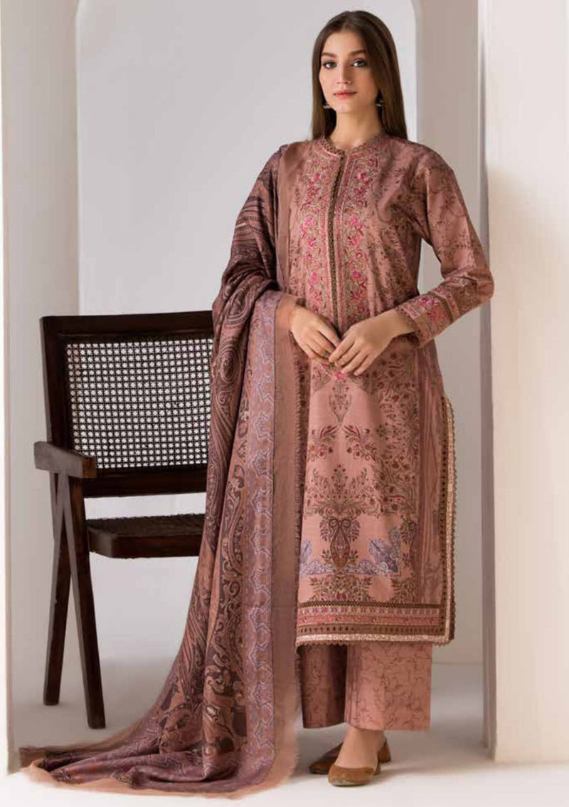 Embroidered Khaddar Front and Embroidered Marina Twill Shawl from Sobia Nazir Winter Shawl'24 collection.