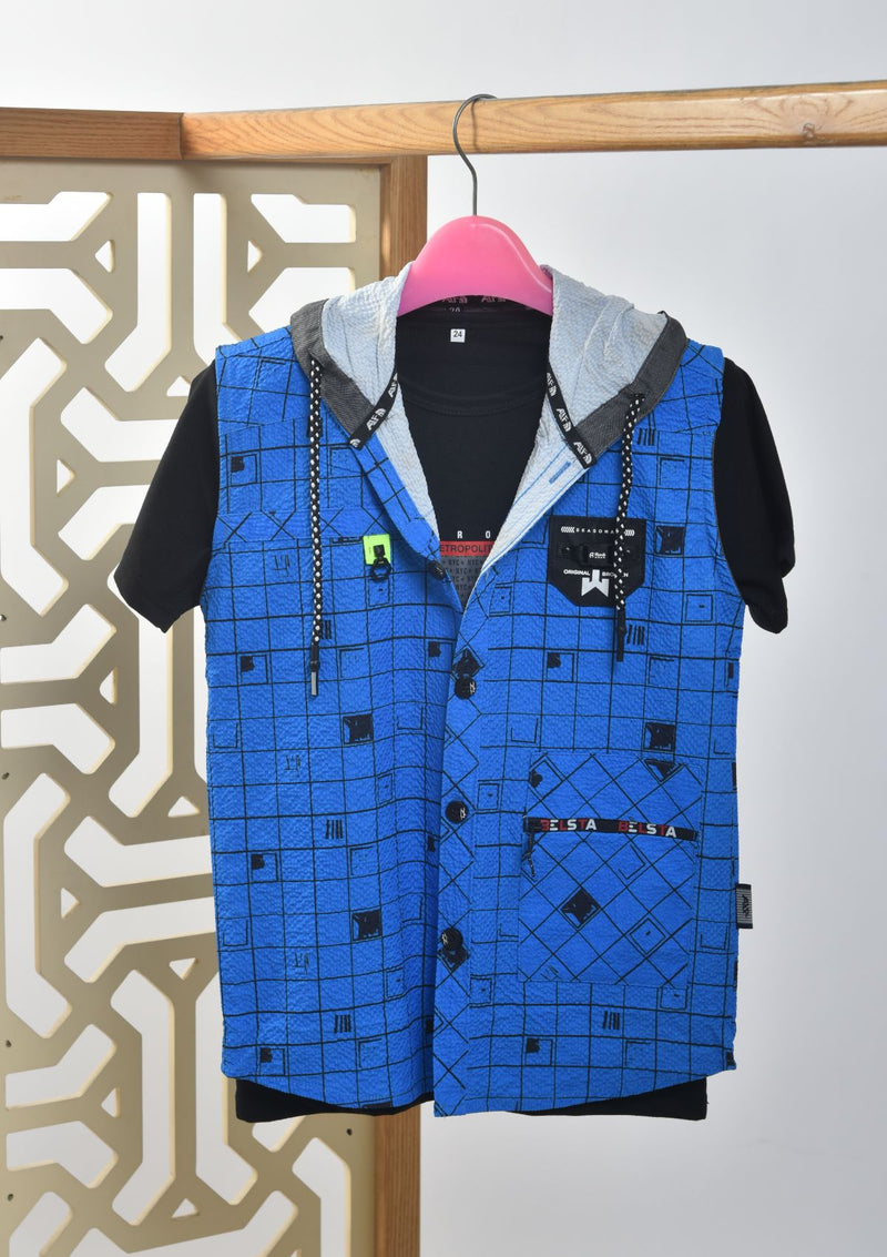 Baby Boy Shirt D7878 Royal Blue - Mohsin Saeed Fabrics