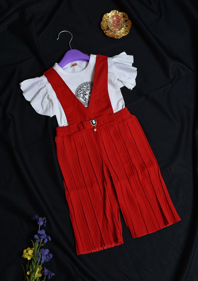 Baby Girl Jumper Suit KD8072 Red - Mohsin Saeed Fabrics