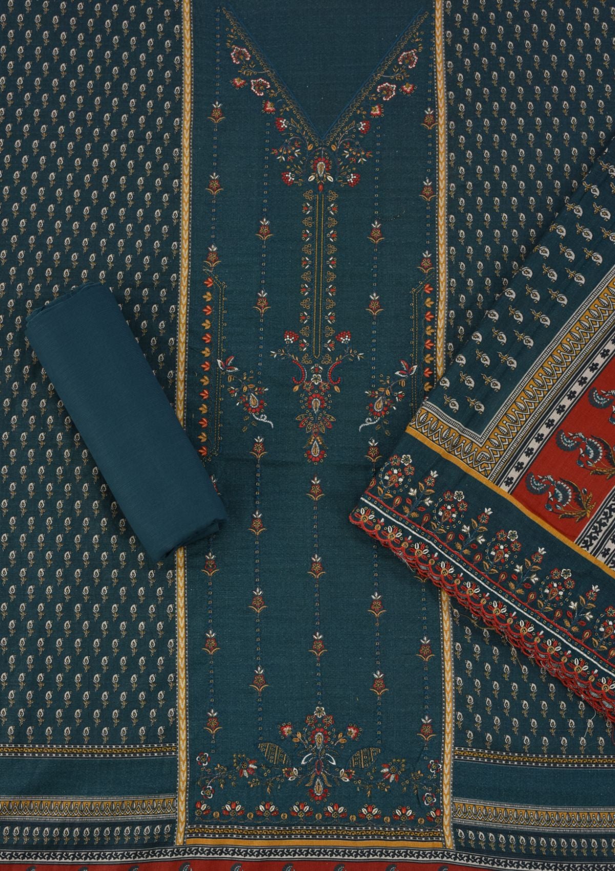 Bin Saeed Emb Khaddar'23 D-04 (Zink) - Mohsin Saeed Fabrics