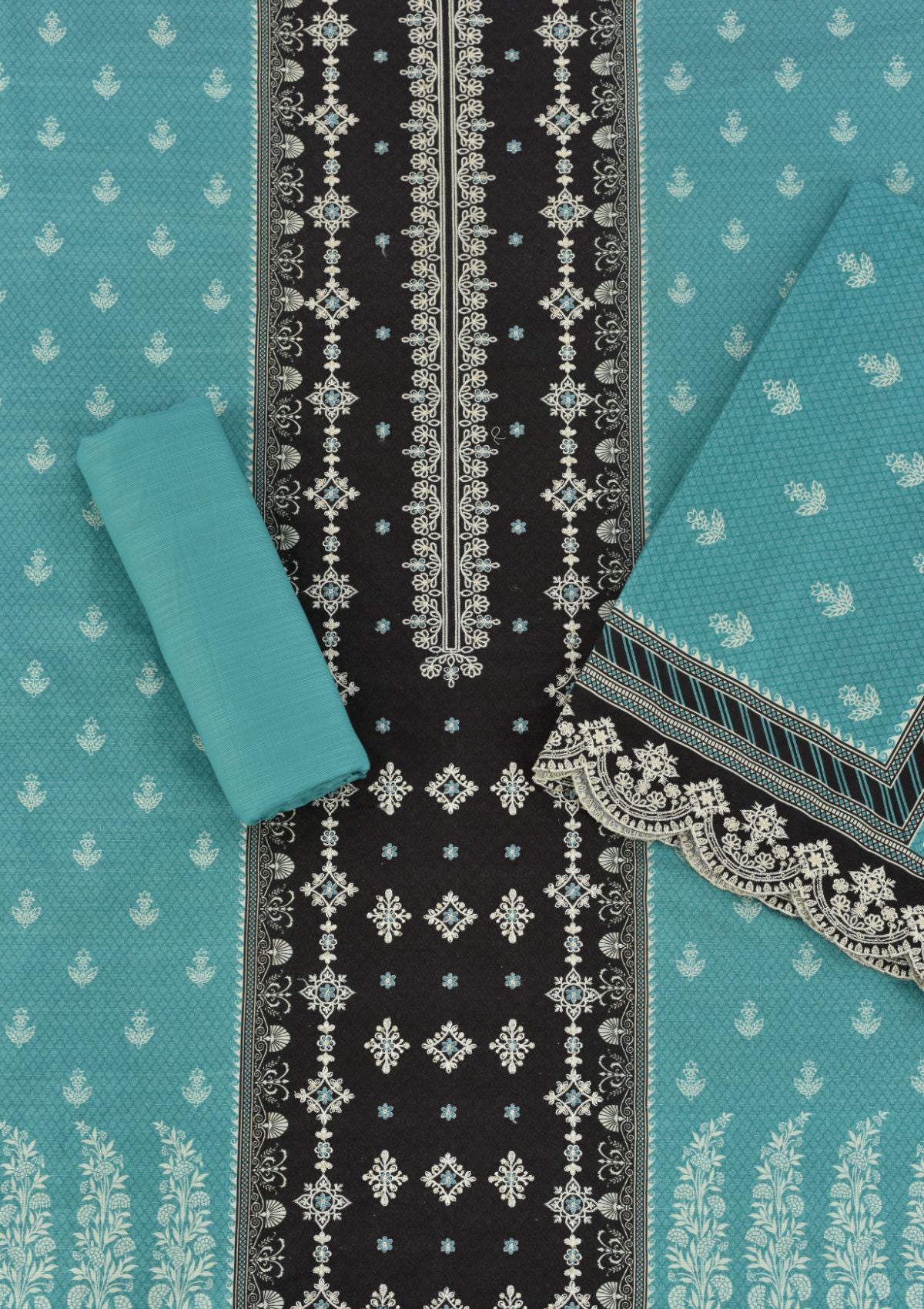 Bin Saeed Emb Khaddar'23 D-01 (Black) - Mohsin Saeed Fabrics