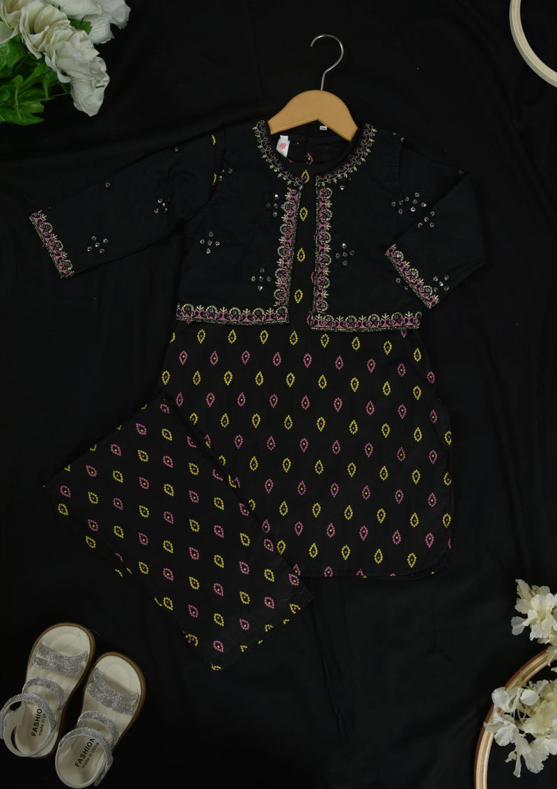 Baby Girls D7325 Black - Mohsin Saeed Fabrics