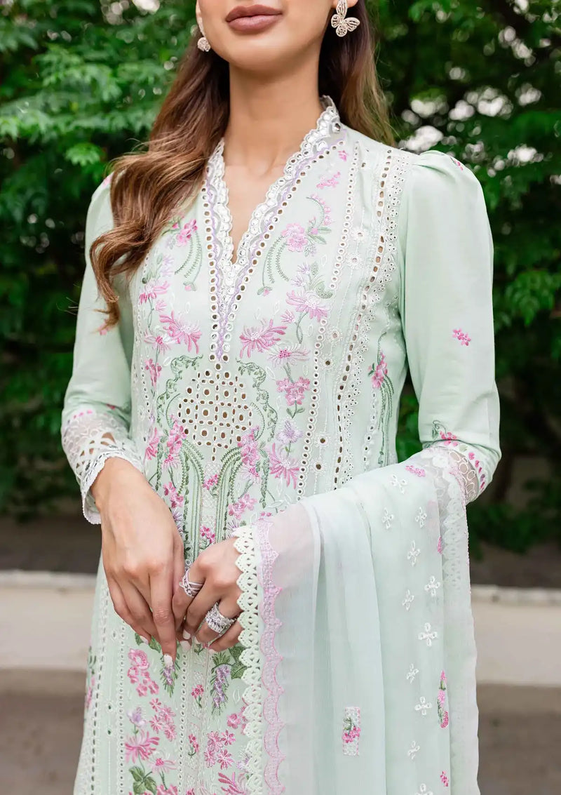 Sable Vogue Shiree Lawn'24 SSC-01 Mint Garden - Mohsin Saeed Fabrics