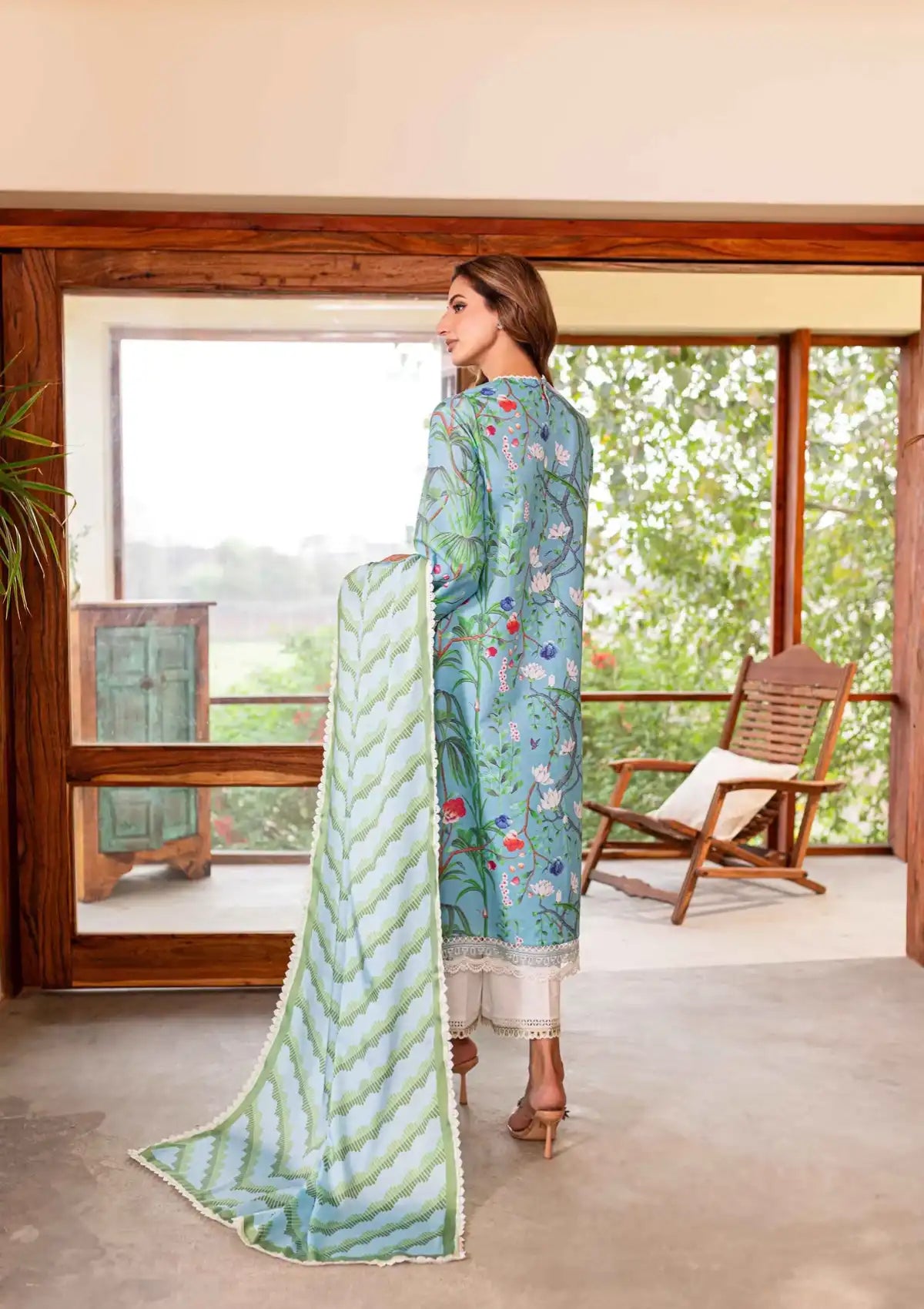 Sable Vogue Shiree Lawn'24 SSC-05 Flower Of Paradise - Mohsin Saeed Fabrics