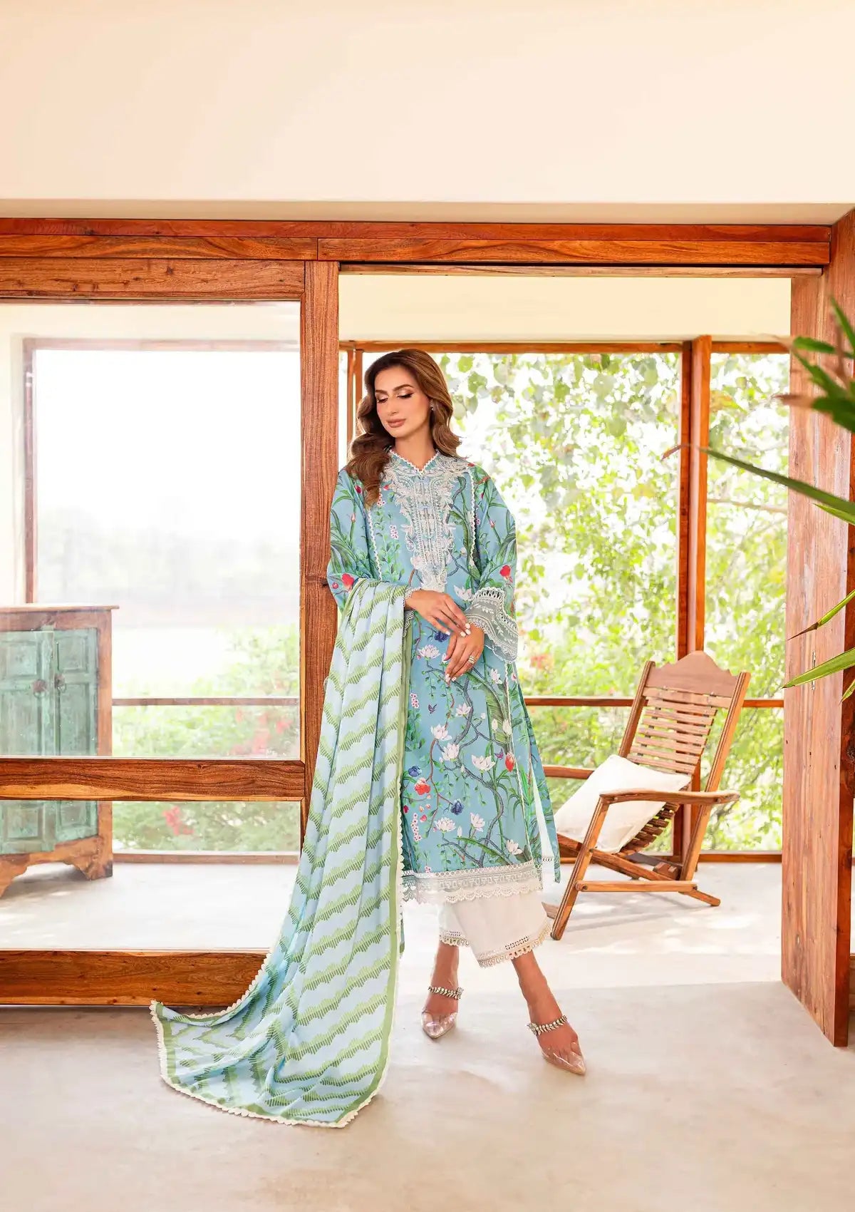 Sable Vogue Shiree Lawn'24 SSC-05 Flower Of Paradise - Mohsin Saeed Fabrics